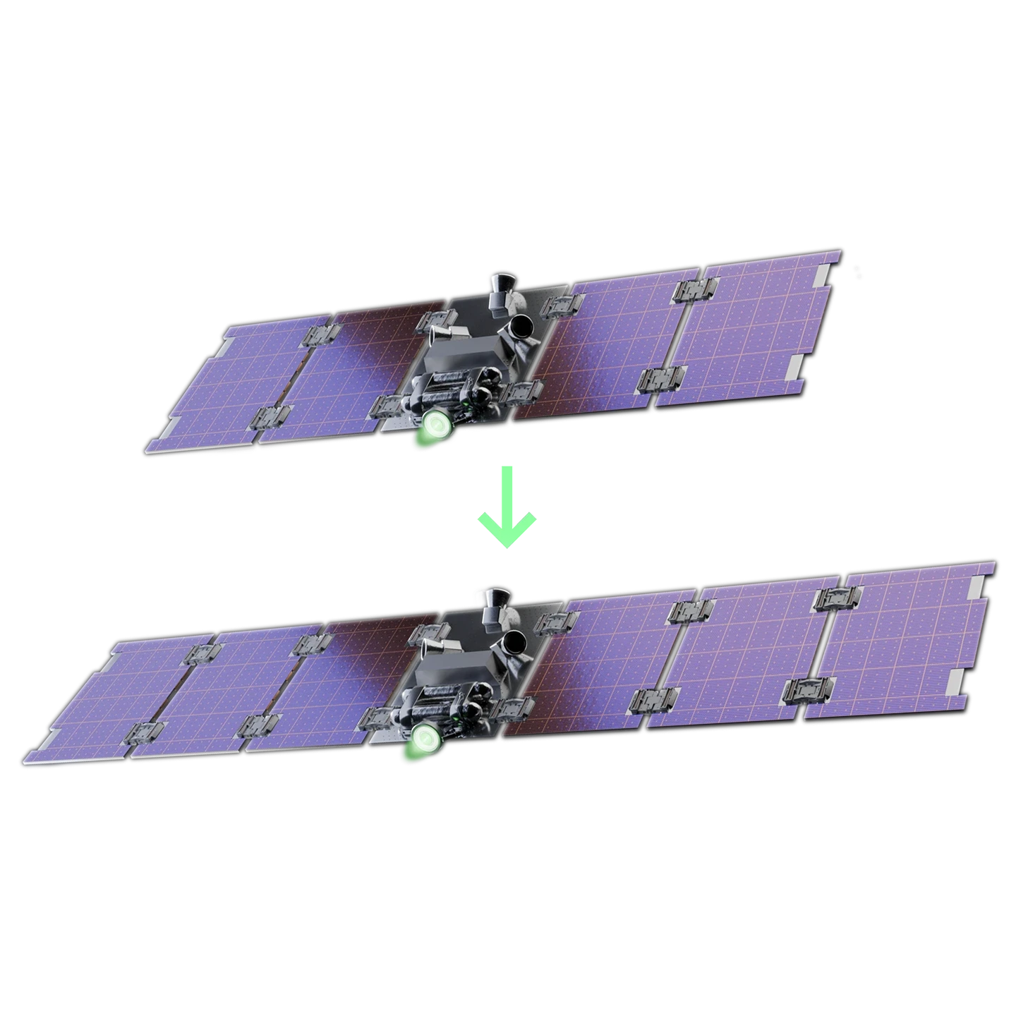 Hummingbird scaling from a small to a large panel configuration