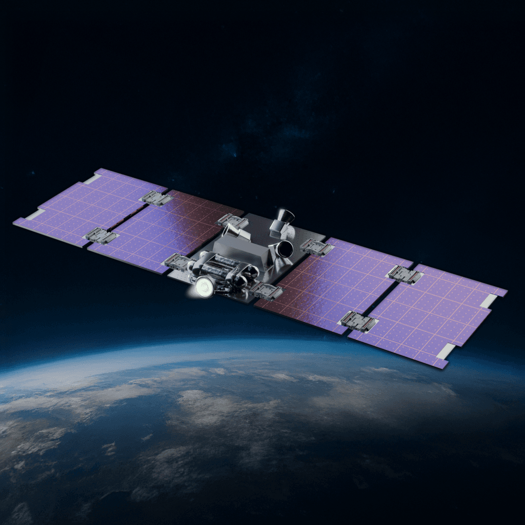 Hummingbird satellite in low Earth orbit